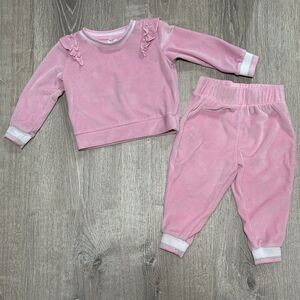 90 Degree by Reflex Baby Velour Little Blossom Jogger 18M Pink Great Condition